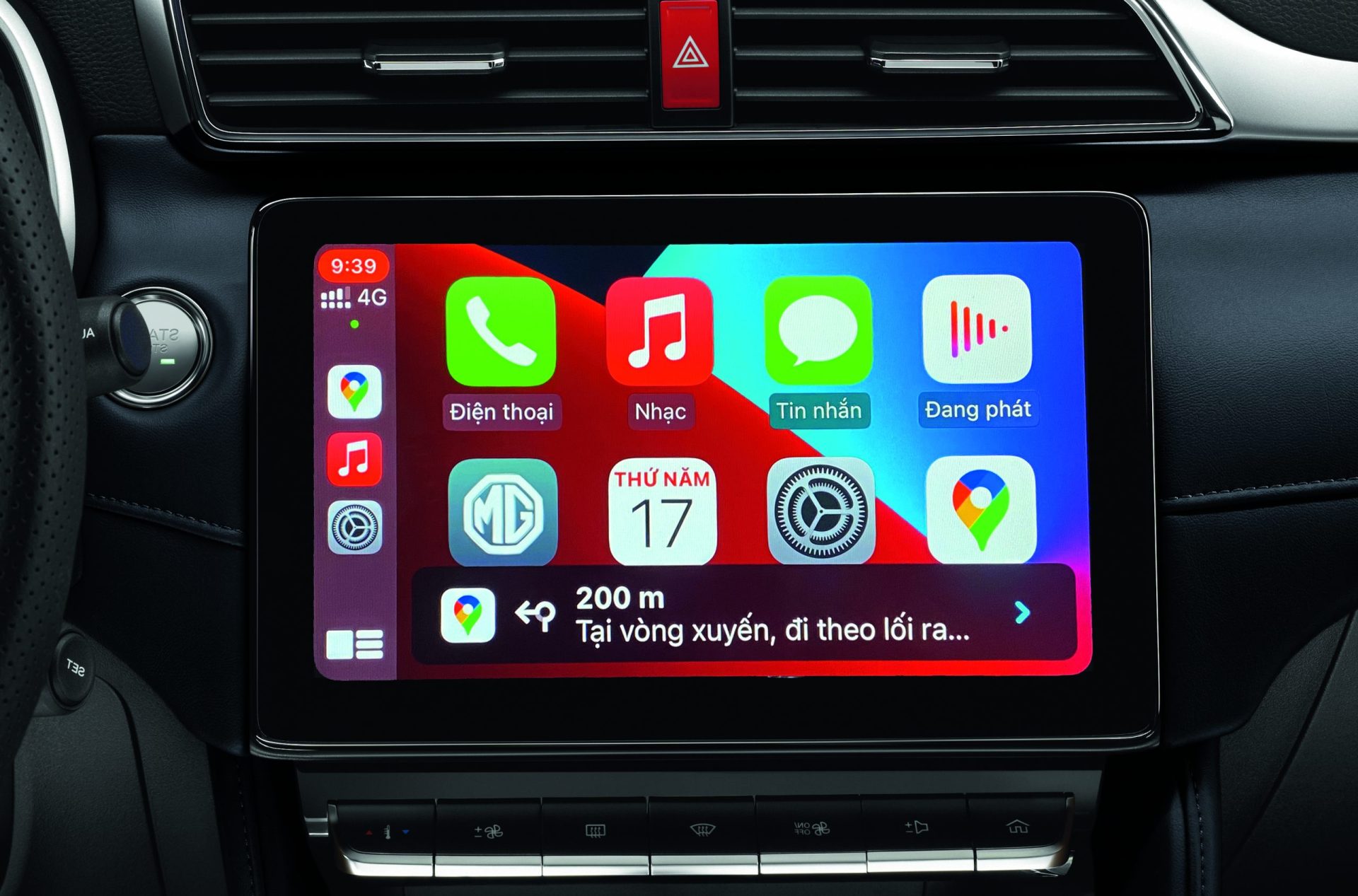 Màn hình cảm ứng 10" kết nối Apple Carplay và Android Auto